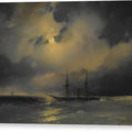Shipping In Moonlight - Canvas Print