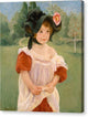 Spring - Margot Standing in a Garden - Canvas Print