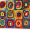 Squares with Concentric Circles - Canvas Print
