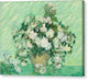 Still Life - Vase with Pink Roses - Canvas Print