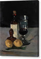 Still Life with Bottle, Glass, and Lemons - Canvas Print