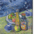 Still Life with Bottles and Fruit - Canvas Print