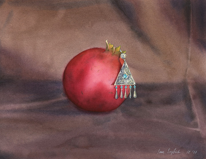 Pomegranate with an earring - Art Print - Zapista