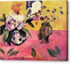 Still Life with Head-Shaped Vase and Japanese Woodcut - Canvas Print