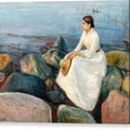 Summer night, Inger on the beach - Canvas Print