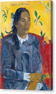 Tahitian Woman with a Flower - Canvas Print