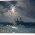 The Brig Mercury In Moonlight - Canvas Print