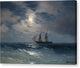 The Brig Mercury In Moonlight - Canvas Print