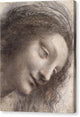 The Head of the Virgin in Three-Quarter View Facing Right - Canvas Print