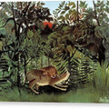 The Hungry Lion Throws Itself on the Antelope - Canvas Print