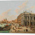 The Molo by the Biblioteca Marciana facing the entrance of the Canal Grande, Venice - Canvas Print