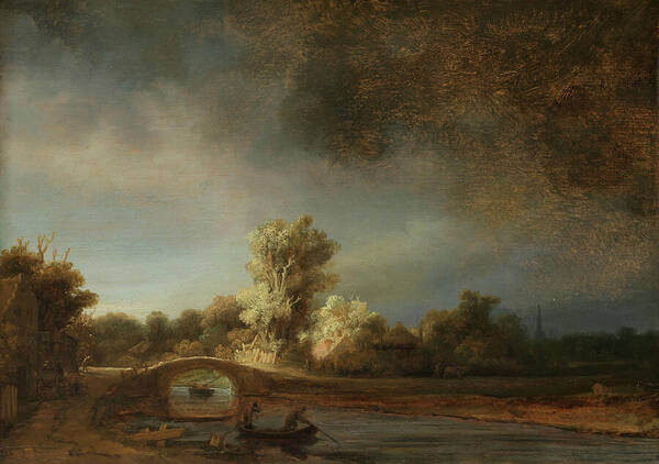 The Stone Bridge by Rembrandt van Rijn - Art Print - Zapista