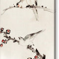 Three Birds Perched on Branches - Canvas Print
