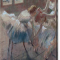 Three Dancers Preparing for Class - Canvas Print