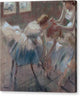 Three Dancers Preparing for Class - Canvas Print