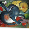 Two Cats, Blue and Yellow - Canvas Print