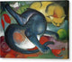 Two Cats, Blue and Yellow - Canvas Print