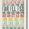U.S. Airport Codes - Canvas Print