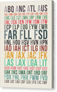 U.S. Airport Codes - Canvas Print