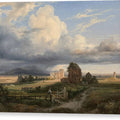 Vacher et son troupeau dans la campagne romaine, dans les environs de la via Appia - Canvas Print