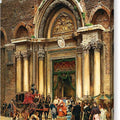 Venice, The Patriarch In Capa Magna Leaving San Giovanni E Paolo - Canvas Print