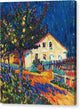 Village Street with Apple Trees - Canvas Print
