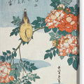 Warbler and Roses - Canvas Print