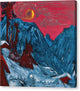 Winter Landscape in Moonlight - Canvas Print