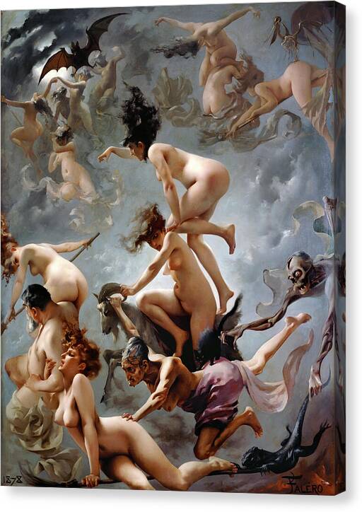 Witches going to their Sabbath - Canvas Print