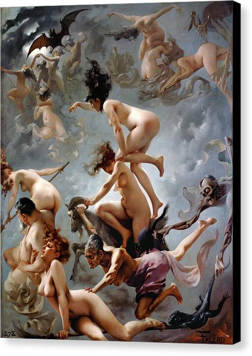 Witches going to their Sabbath - Canvas Print