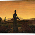 Woman Before the Rising Sun - Canvas Print