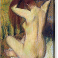 Woman Combing Her Hair - Canvas Print