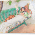 Woman Lying on a Bench - Canvas Print