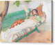 Woman Lying on a Bench - Canvas Print