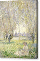 Woman Seated under the Willows - Canvas Print