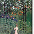 Woman Walking in an Exotic Forest - Canvas Print