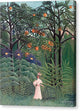 Woman Walking in an Exotic Forest - Canvas Print