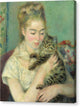 Woman with a Cat - Canvas Print