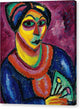 Woman With a Green Fan - Canvas Print