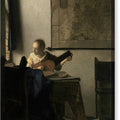 Woman with a Lute - Canvas Print