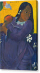 Woman with a Mango - Canvas Print