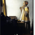 Woman with a Pearl Necklace - Canvas Print