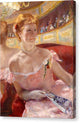 Woman with a Pearl Necklace in a Loge - Canvas Print