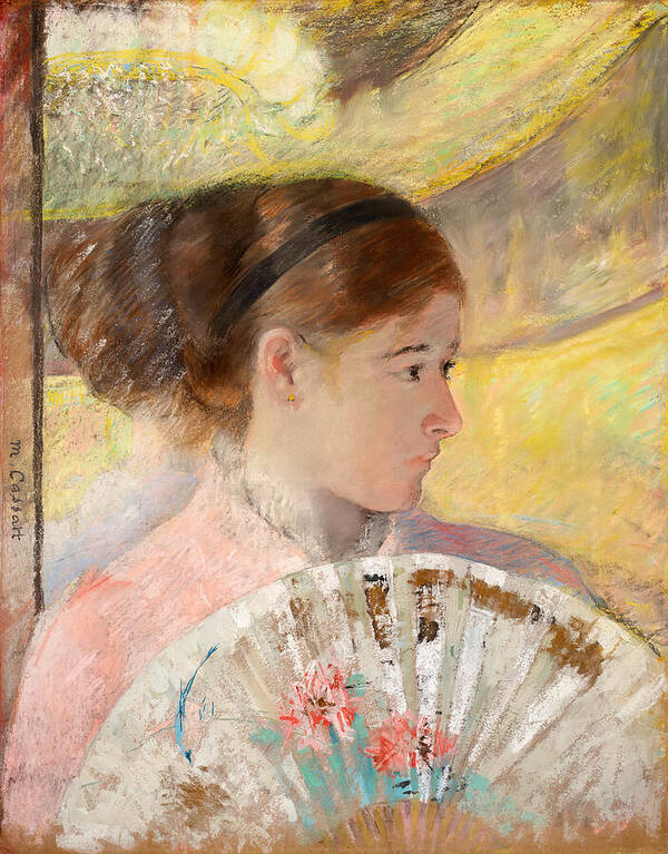 Young Lady in a Loge Gazing to Right by Mary Cassatt - Art Print - Zapista