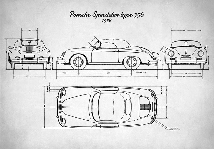 Porsche Speedster Type 356 - Art Print - Zapista