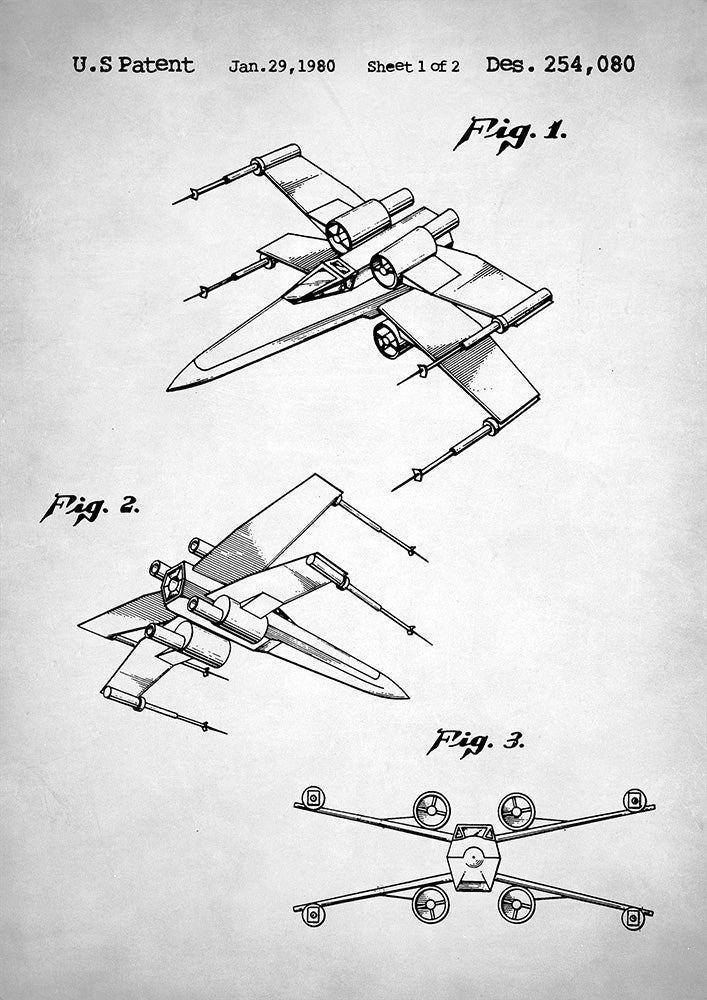 Star Wars X Wing Patent - Art Print - Zapista
