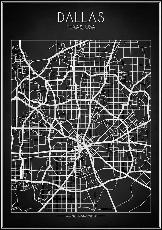 Dallas Map - Art Print