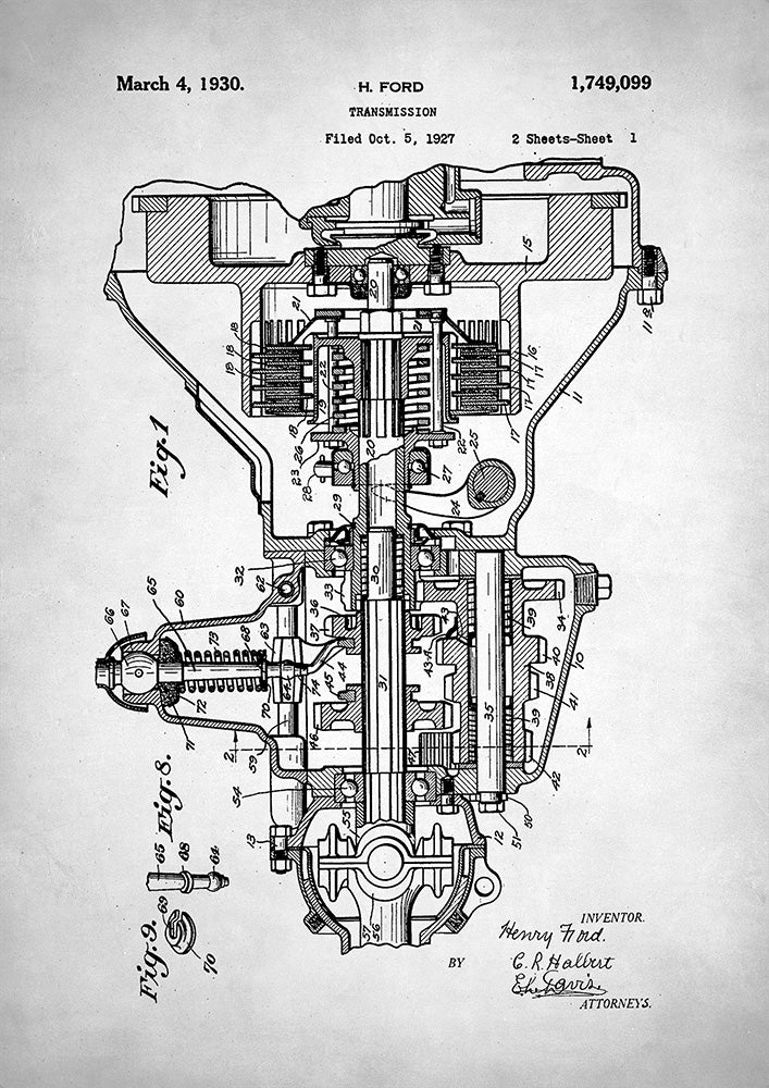 Ford Engine Patent - Art Print - Zapista