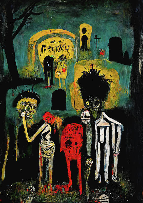 Freaks at the Graveyard - Art Print - Zapista