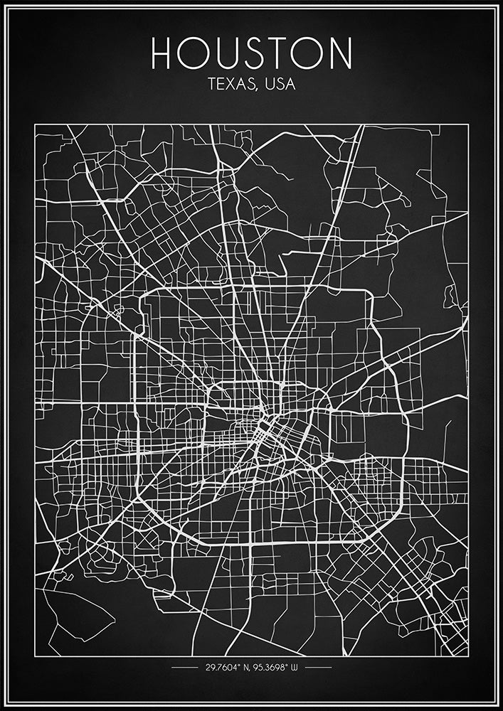 Houston Map - Art Print - Zapista